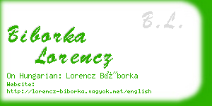 biborka lorencz business card
